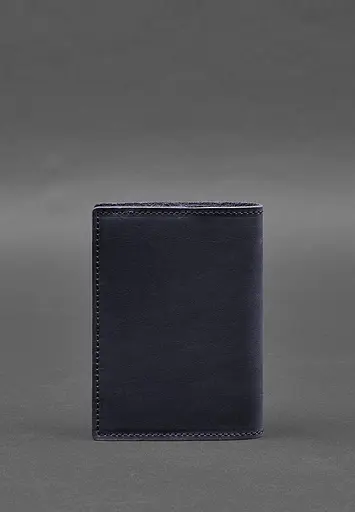 Кожаная обложка для паспорта с картой Украины синий Crazy Horse - фото 6