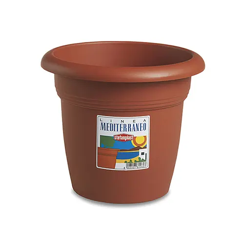 Вазон пластиковый Linea Mediterraneo, 30 см круглый, 9л терракот (82300)