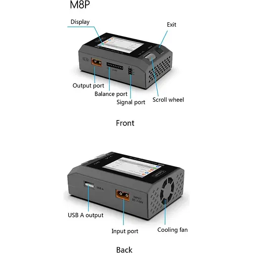 Зарядное устройство ToolKitRC M8P 600W 25A для FPV 1-8S черный (18760) - фото 8