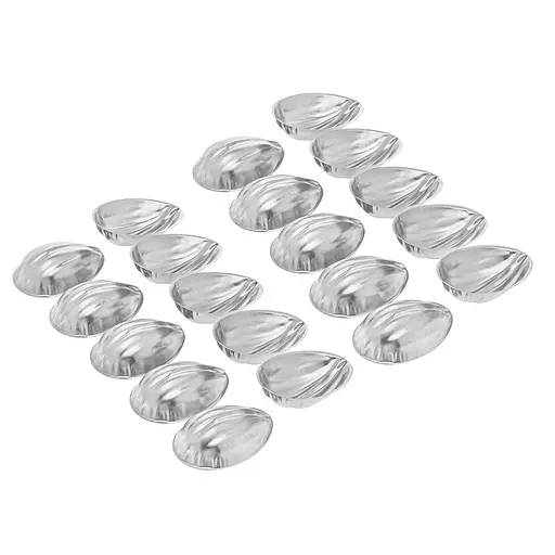 Набір з 20 металевих порційних формочок для випічки печива Горішки з ребристою поверхнею, Ласунка Сірий 87128 - фото 2