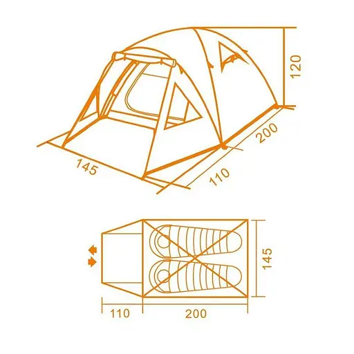 Туристичний двомісний намет Кемпінг Airy 2 - фото 2
