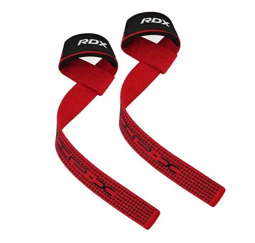 Лямки для тяги RDX S4 Gym Cotton Gel Straps Red Plus (WAC-S4R+) - фото 3