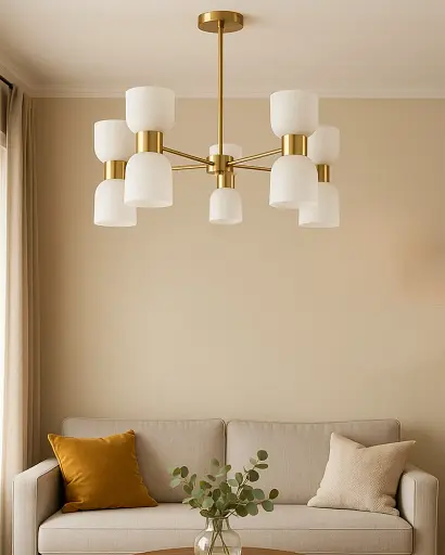 Люстра Edlin PL321155-10 Aurora E27 10x12W IP20 латунний - фото 2