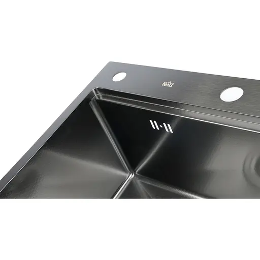Мийка для кухні Nett NBS-5747 чорна накладна декорована з PVD покриттям - фото 3