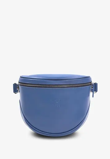 Шкіряна сумка поясна-кросбоди Vacation яскраво-синій - фото 2