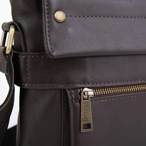 Чоловіча шкіряна сумка через плече TARWA 24х30х6 см sum0028346 - фото 4