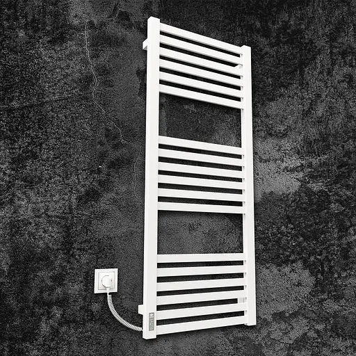 Электрический полотенцесушитель Kosser Герда 1200x500 EL тайм. белый ДГ04ELW, Белый матовый, Левое - фото 1