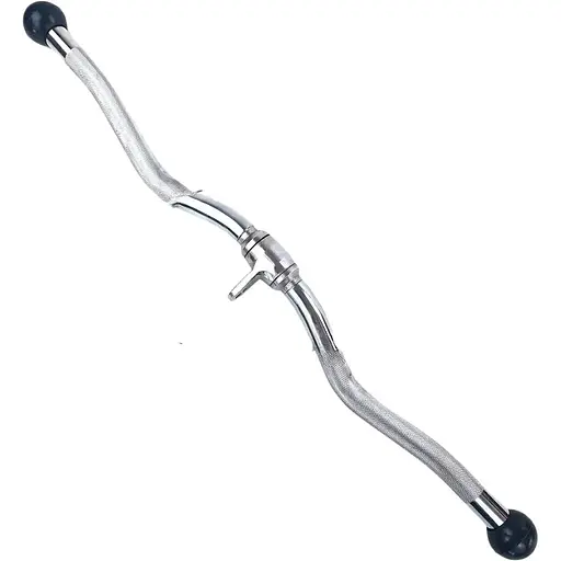 Ручка для верхньої тяги York Fitness 71см W подібна з гумовими наконечниками, хром - фото 7