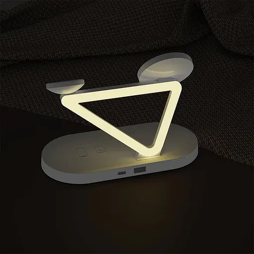 Зарядное устройство беспроводной 3in1 Magnetic wireless charger JYD-WC126 5-15W белый - фото 4