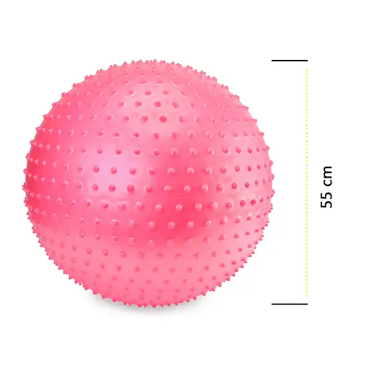 Мяч для фитнеса (фитбол) Cornix 55 см массажный Anti-Burst Pink XR-0469 - фото 8