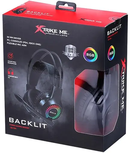 Проводная игровая гарнитура Xtrike Me Gaming RGB Backlight GH-709, USB, 3.5mm, 2.1m, black - фото 5