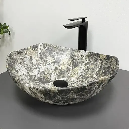 Умивальник VBI Ronta темно-сірий камінь матовий накладний VBI-017302, Мармур - фото 1