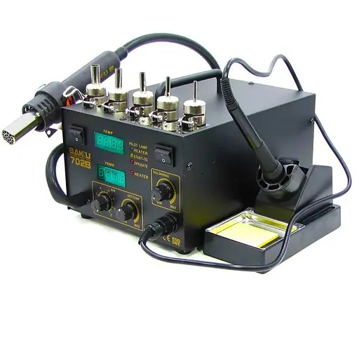 Паяльная станция Baku BK702B/BK702L компрессорная, фен, паяльник - фото 1