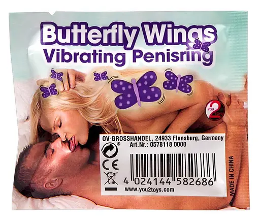 Эрекционное кольцо с вибрацией You2Toys Orion Butterfly Wings фиолетовый - фото 6