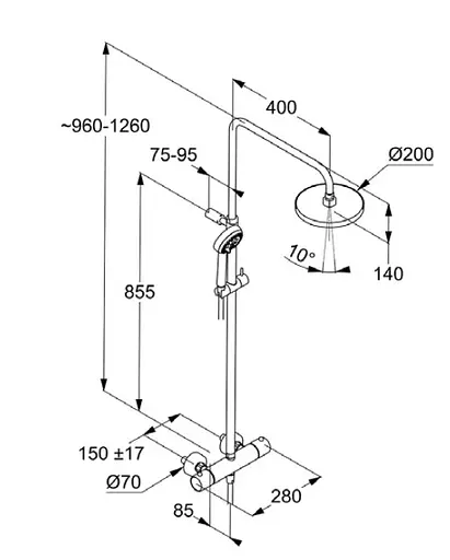 Душова система Kludi Logo Dual Shower System з термостатом 6809205-00 - фото 4