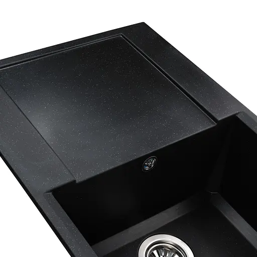 Кухонна мийка гранітна Globus Lux Komo чорний 790x500мм-А0002, Чорний - фото 3