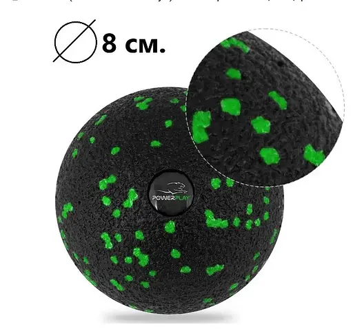 Набір для масажу та йоги PowerPlay PP_4092 EPP (Комплект з 3 штук) Green + гумка 5,5 кг (PP_4092_Green) - фото 4