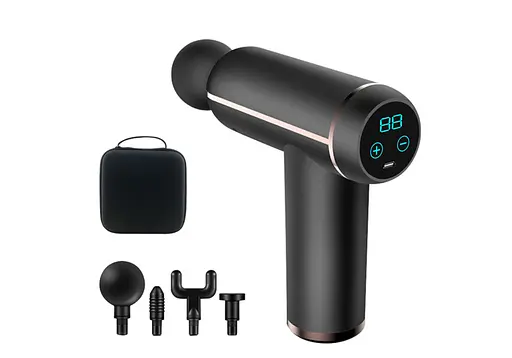 Массажный пистолет EasyFit Impact (портативный вибромассажер для тела с 4 насадками) (EF-2071) - фото 1