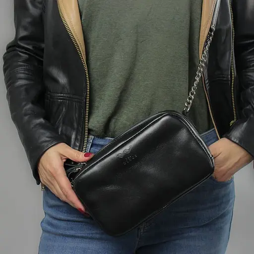 Шкіряна сумка Faith чорна - фото 8