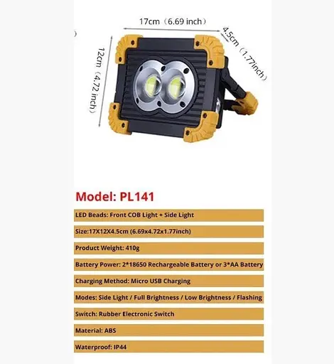 Переносной фонарь прожектор Trlife PL 141 20 Вт с Power bank - фото 4