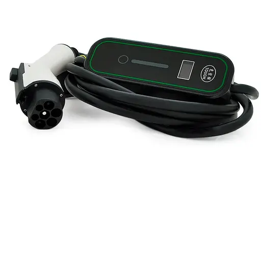Зарядний пристрій для електромобіля DC: 220V/16A, довжина кабелю 5m, IP67, LED-індикація, роз'єм GB/T, з перемикачем