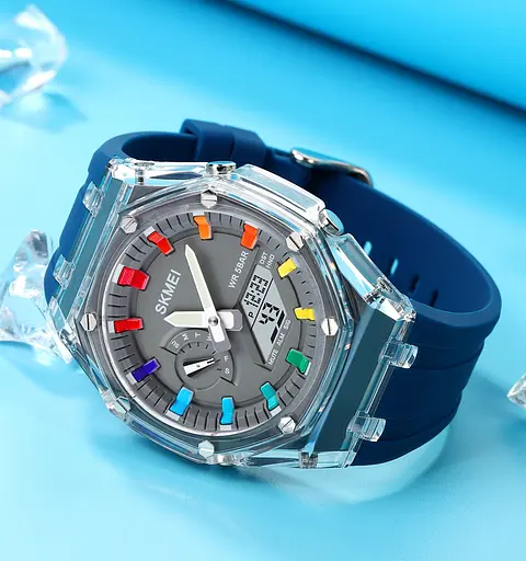 Годинник наручний 2100BU Blue Skmei acs0030289 - фото 4