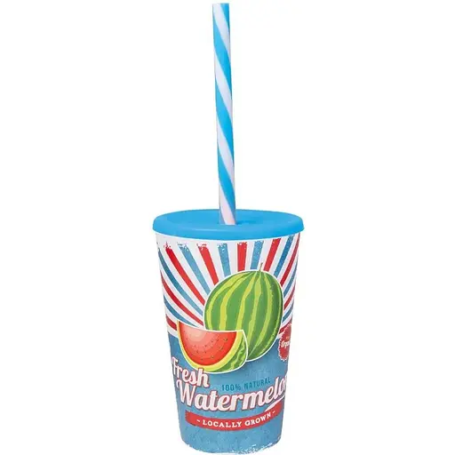 Стакан с трубочкой Herevin Fresh Watermelon 650 мл (161948-029)