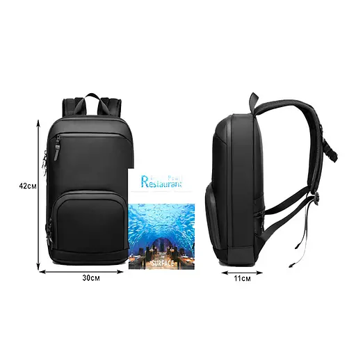 Рюкзак міський Ozuko 9474 14л для ноутбука до 15,6" Black (16196) - фото 5