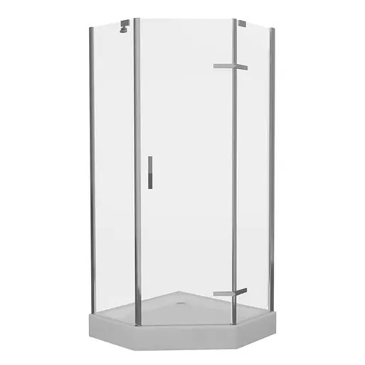 Душова кабіна Eger Stefani 90x90 на низькому піддоні 599-535, Хром - фото 1