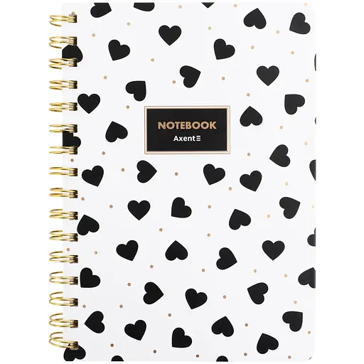 Блокнот на спіралі Axent Black&White А5 80 аркушів у клітинку (8470-16-A)