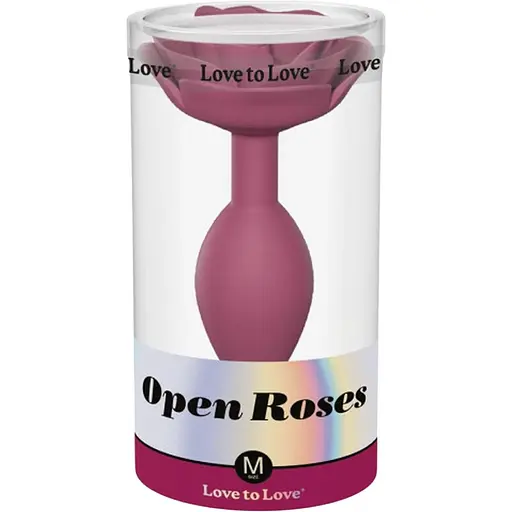 Анальна пробка Love To Love Open Roses M 12 см (бордовий)