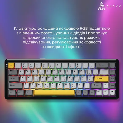 Клавиатура игровая Ajazz AK-680-MAX Magnetic Switch RGB USB Black-Gray - фото 7
