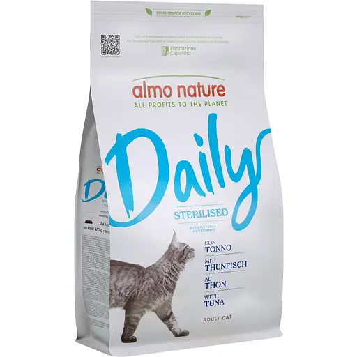 Сухой корм для стерилизованных кошек Almo Nature Daily Cat Sterilised с тунцем 1.2 кг - фото 1