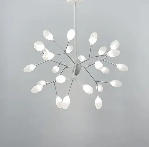 Стельова люстра в білому кольорі з пелюстками | Арт. H 908/27 WT | Line F - фото 1