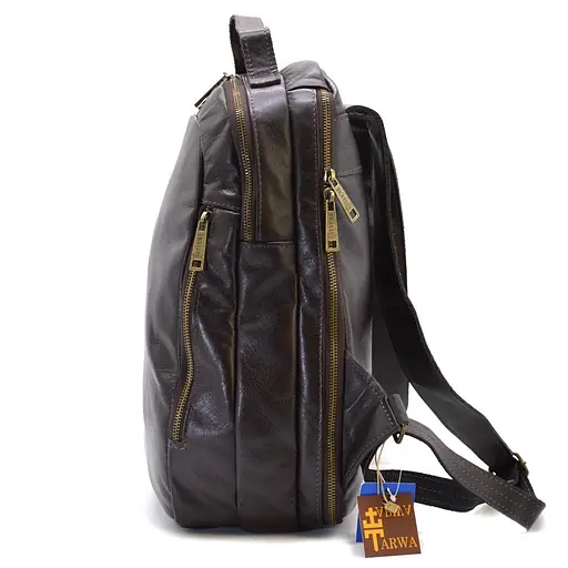 Кожаный мужской рюкзак TARWA 30х40х17 см nsa0001352 - фото 2