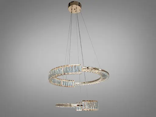 Світлодіодна люстра Romin підвісна 2 кільця золото 86 Вт - фото 3