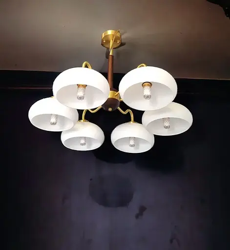 Светодиодная люстра Примула 5040 (Золотая) на 6 плафонов