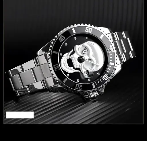 Часы мужские наручные с черепом Skmei 9195 (Серебристые) - фото 4