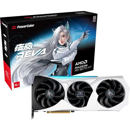 Видеокарта PowerColor AMD Radeon RX 9070 XT 16GB Hellhound Reva Edition (RX9070XT 16G-L/OC/REVA) (GDDR6, 256 bit, PCI-E v5.0 x16) - фото 1