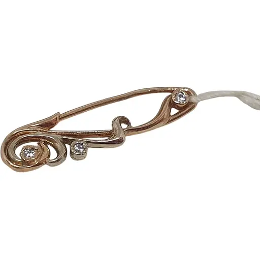 Золотая брошь Гаразд с фианитами. 3583354