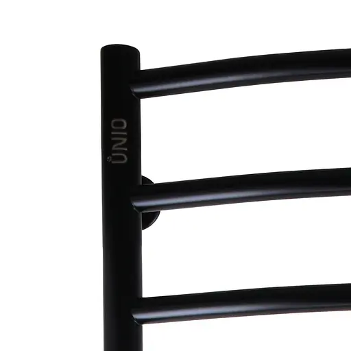 Водяна рушникосушка Unio LDE W 1200-500-12 DLK Драбинка Дуга Еліт чорна, Чорний матовий - фото 4