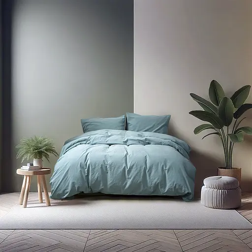 Постільна білизна Lotus Home Washed cotton Kansas блакитний євро (svt-2000022349970) - фото 3