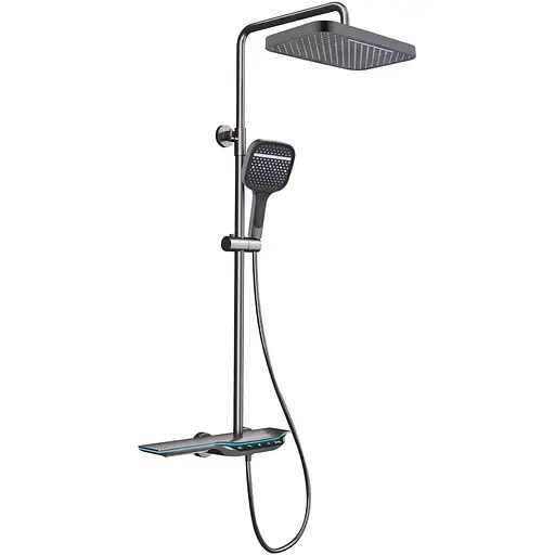 Душова система з термостатом Mixxus Premium Space-009-J 3 режими graphite MI6542, Графіт - фото 1