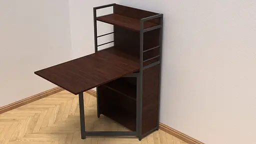 Стол книга с этажеркой Практик 1 Ferrum-decor 1200x640x990 Черный металл ДСП Венге Магия 16 мм (FRD-105391) - фото 5