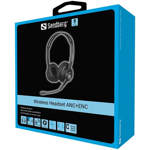 Гарнитура Sandberg Wireless Headset ANC+ENC, Bluetooth, Black - фото 3