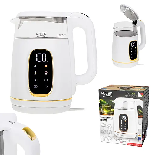 Электрочайник Adler AD 1305 white gold 1850-2200 Вт 1.7 л - фото 6