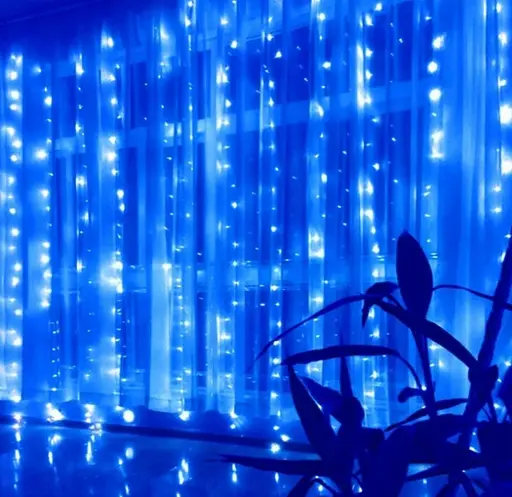 Гірлянда штора Водоспад 480 led 3.0х3.0м Синя - фото 3