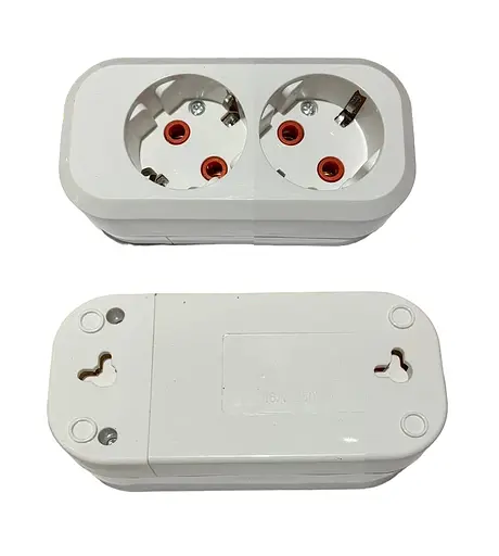 Колодка PROFI быстрой уборки 2 гнезда с заземлением (конт.группа медь) ТМ LUMANO - фото 1