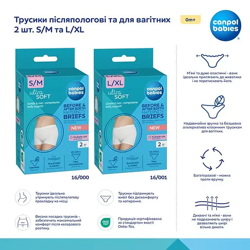 Трусики многоразовые для послеродового периода Canpol babies size S-M 2 шт.  - фото 9
