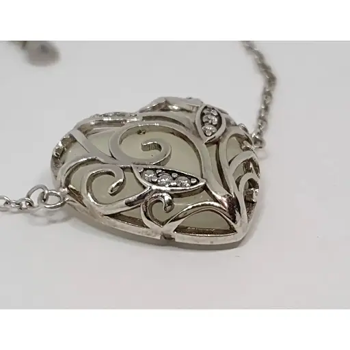 Серебряный браслет Сердце с фианитами. 830111238095 17 - фото 3